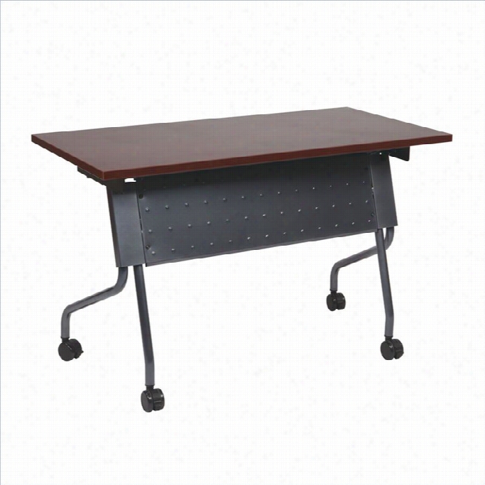 Station  Star Training Table In Titanium And Mahogany-295.hx48wx 24d