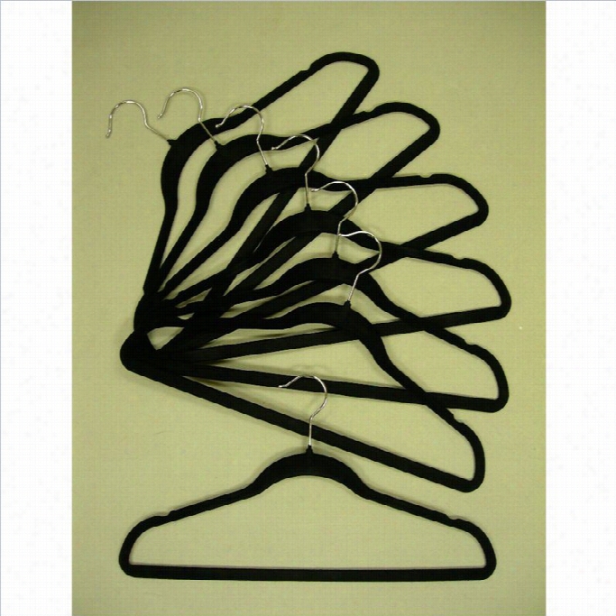 Proman Products 50 Pcs Velvet Plastic Huggable Suit Hangers In Black