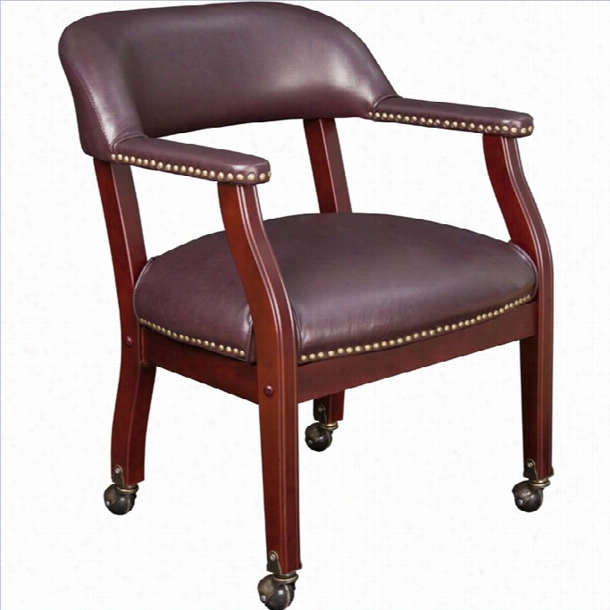 Regency Ivy Unite Captain Guest Chair With Castters In Burgundy