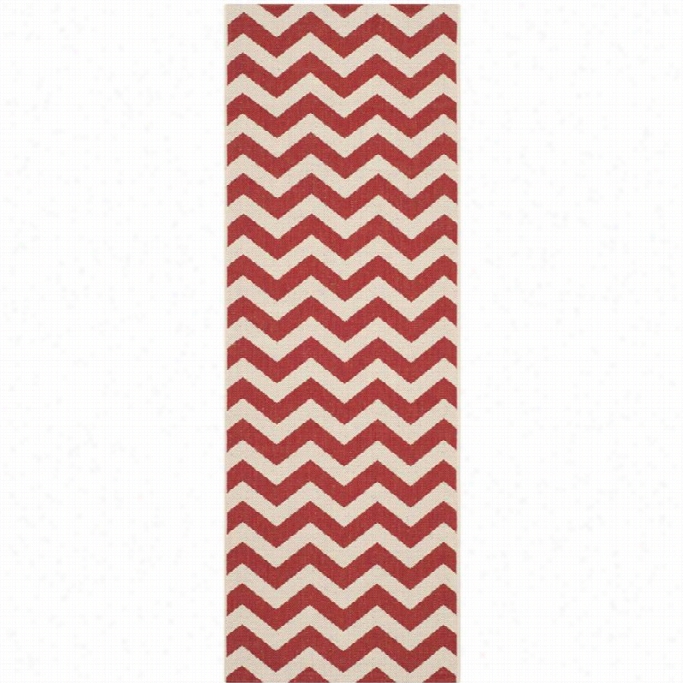 Safavieh Coutyard Red Indoor Outdoor Rug - Runner 2'3 X 8'