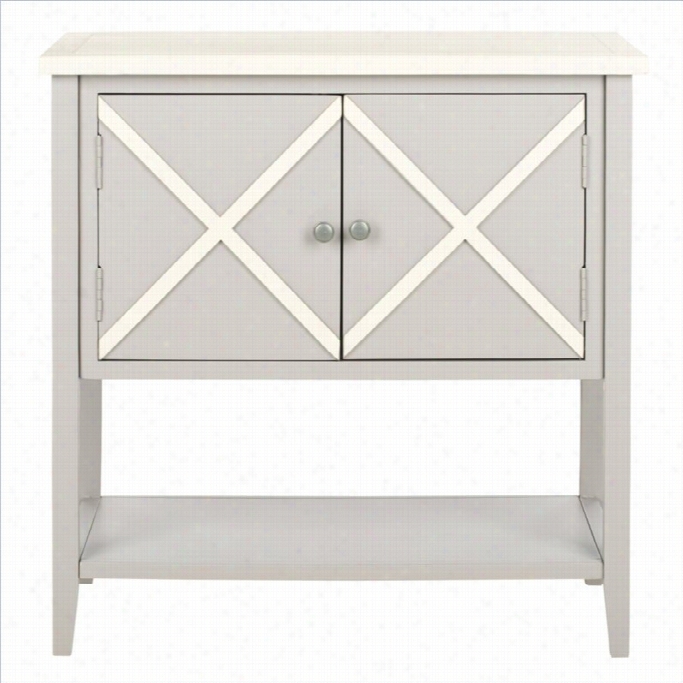 Safavieh Polly Poplar Wood Sideboard In Grey Annd White