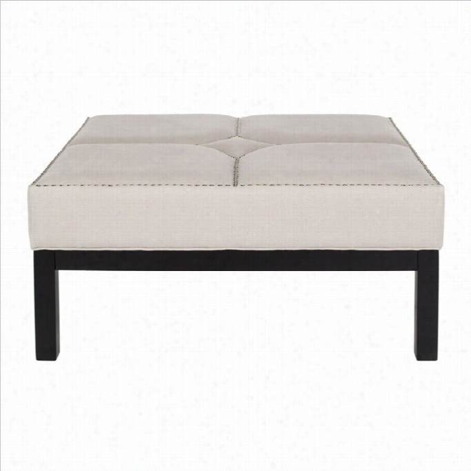 Safavieh Terrence Birch Wood Cocktail Ottoman In Taupe