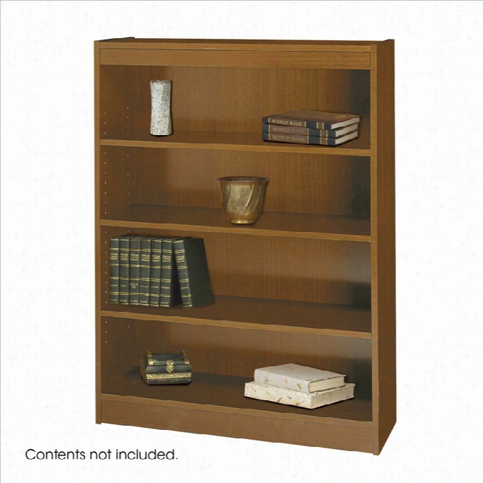 Safcp Workspace 48h Four Shoal Square-edge Bookcase In Medi Um Oak