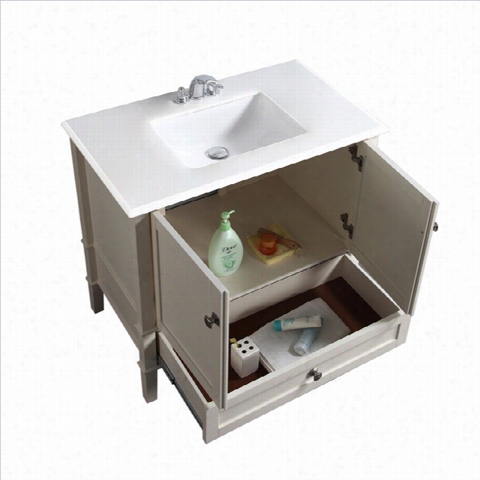 Simpli Home Chelseaa 37 Bath Vanity With Quartz Amrble Top Inn White