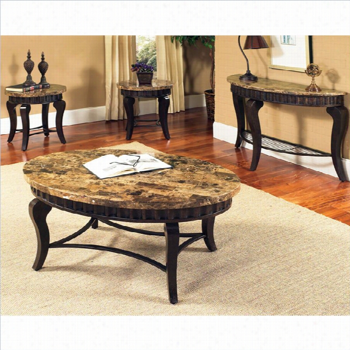 Steve Silvre Company Hamlyn 3 Piece Coffee Table Seet In Natuarl Marble