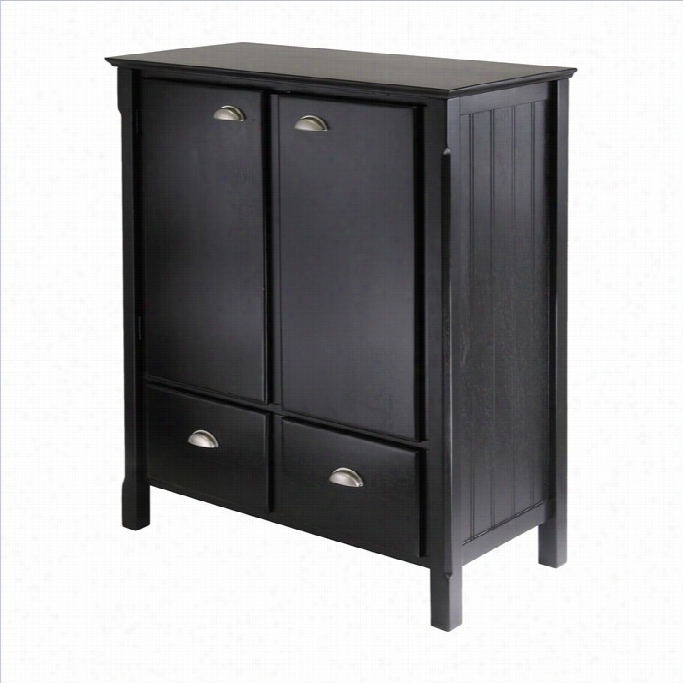 Winsome Timber Solid Wood Cabinet In Black