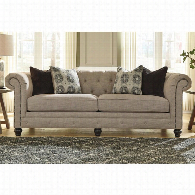 Ashley Azlyn Fa Bric Sofa In Sepia