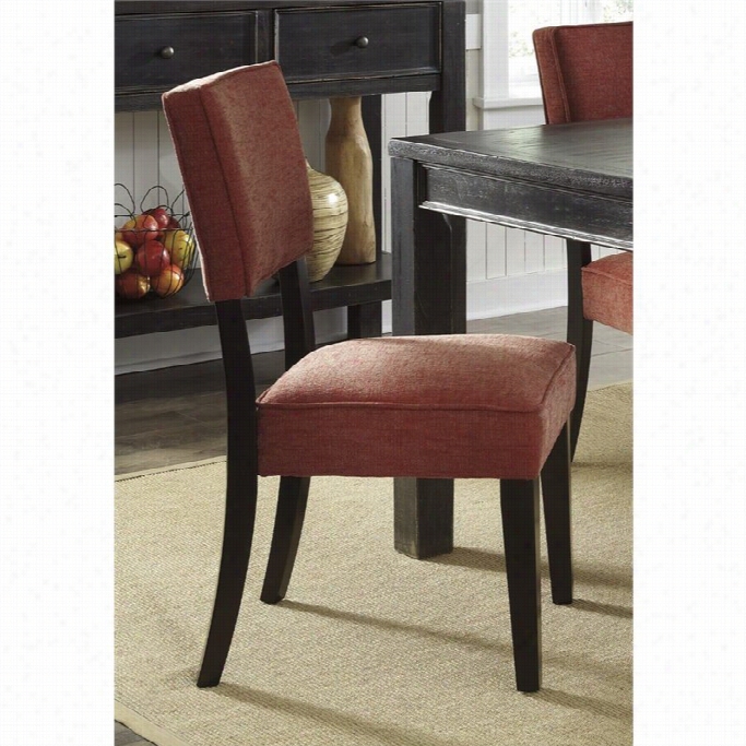 Ashley Gavelston Fabric Upholstered Dining Chair In Brick