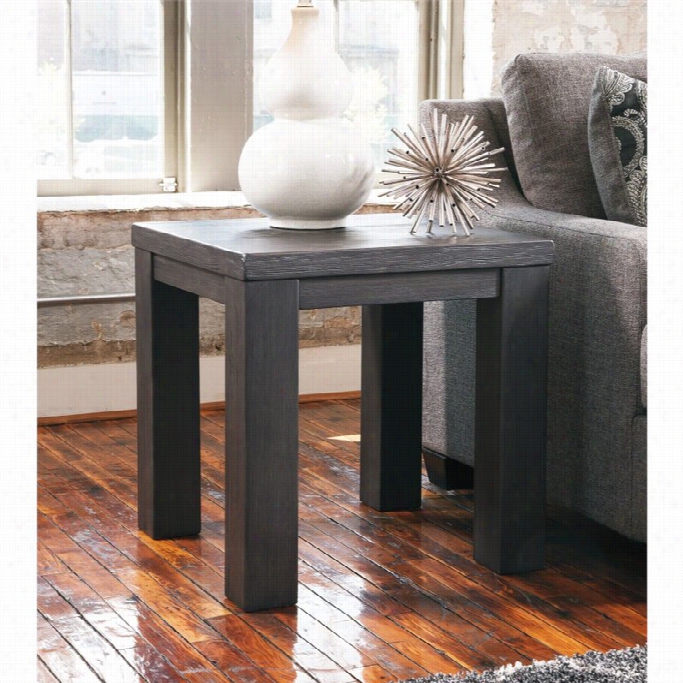 Ashley Lamoille Square End Table In Dark Gray