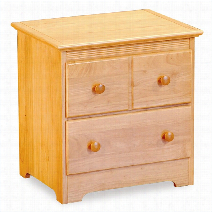 Atlantic Furniture Windsor 2 Drawer Nightstand In Natural Maple