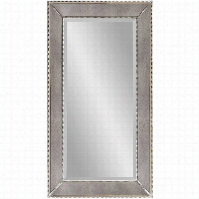 Bassett Mirror Beaded Wall Miirror In Silver Leaf