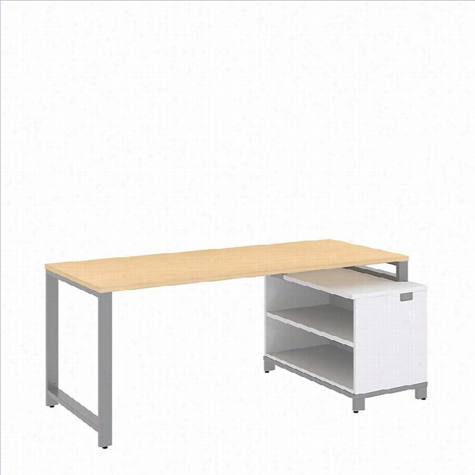 Bush Bbf Momentum 72w X 30d Desk With 24h Open Stotage In Natural Maole