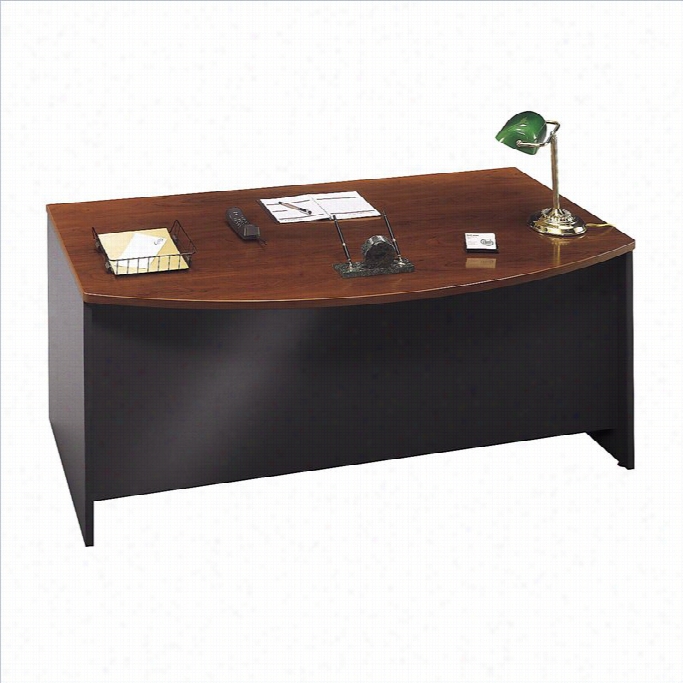 Bush Bbf Series C 72w Bow Front Desk Shell In Hansen Cherry