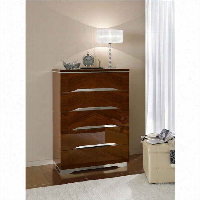 Camelgroup Matrix 5 Drawer Chest In Dark Walnut