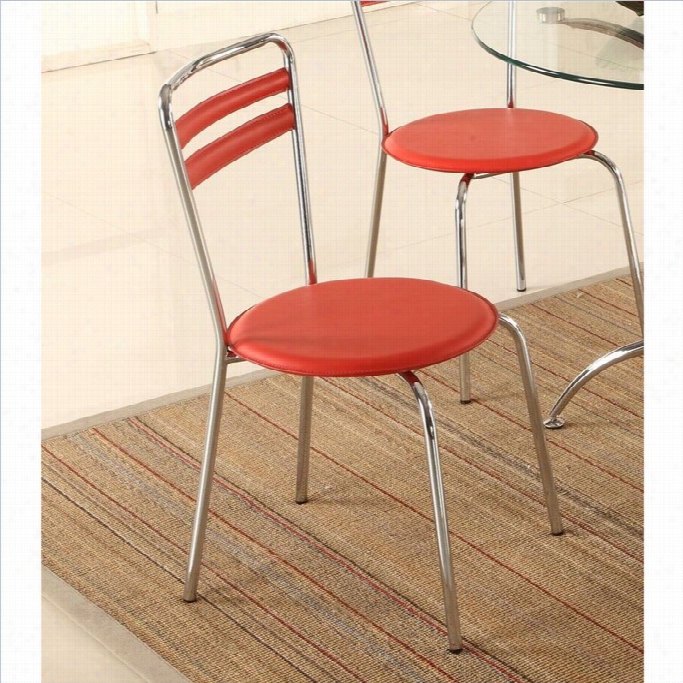 Chintaly Ccandy Contemporary Dining Chwir Ib Red And Chrome