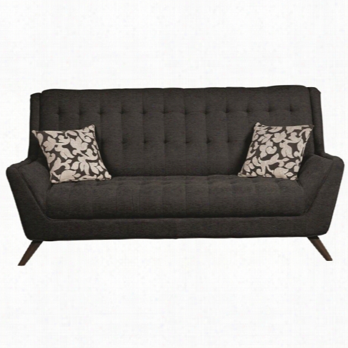 Caoster Natalia Tufted Fabric Sofa In Black