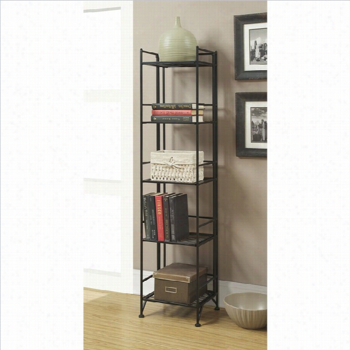 Convenience Conccepts Design S2go 5 Tier Folding Metal Shelf - Black