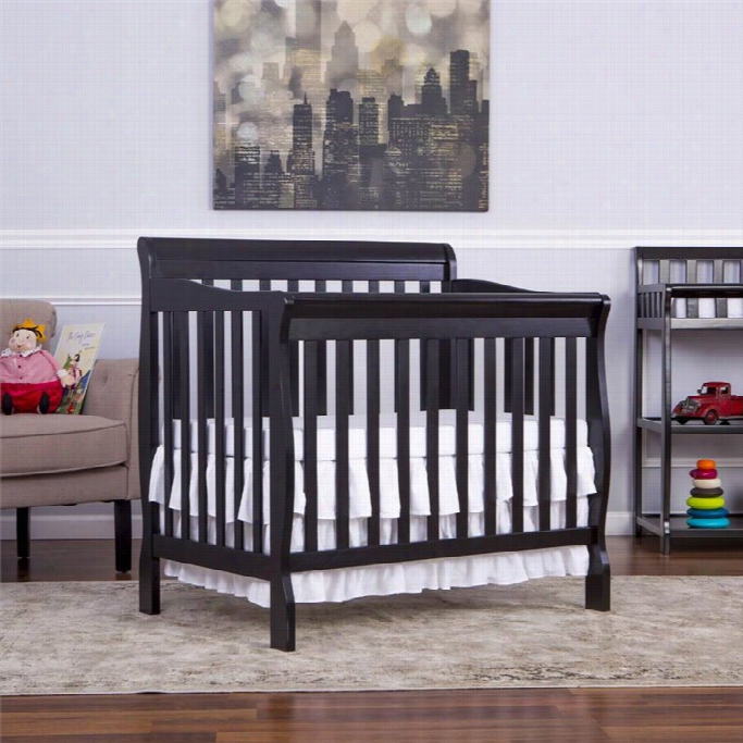 Dream On Me Aden Convertible 4-in-1 Mini Crib In Black