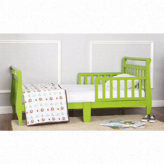 Dream On Me Sleigh Toddler Bed In Lime Green