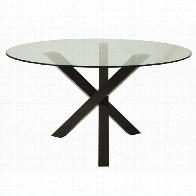 Effervescencce 54 Round Glass Top Dining Table In Ballarat Black