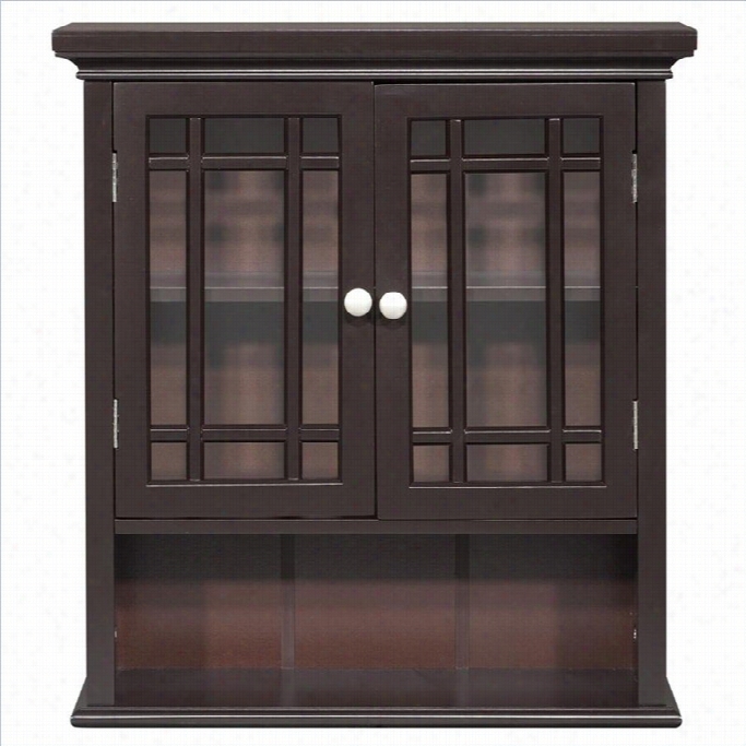 Elegant Home Fashions Neal 2-door Wall Cabinet In Dark Espresso