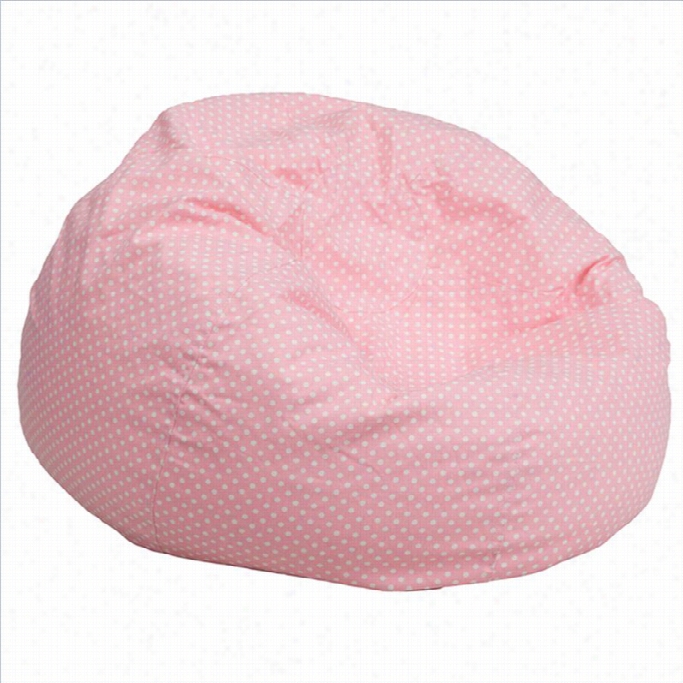 Flash Furniture Kids Bean Bag Chair In Pink With Smalll Dot Pattern