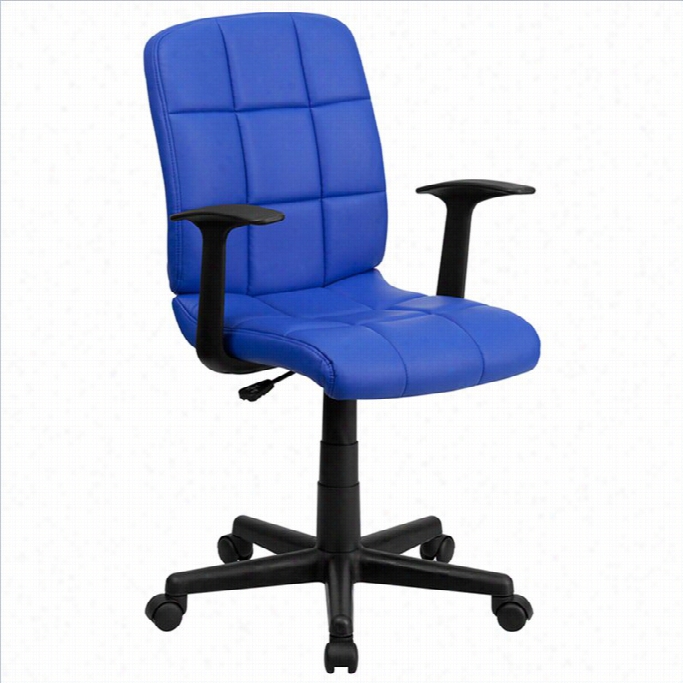 Flash Furniture Mid Back Quilted Task Office Chair With Arms In Blue