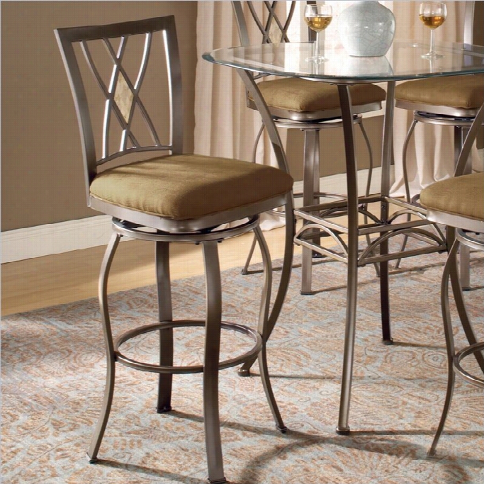 Hillsdale Rookside 30 Diamond Back Sivel Bar Stool Inm Etaallic Bron