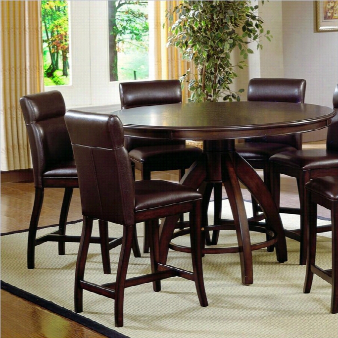 Hillsdale Nottinham 5  Piece Counter Height Dining Set In Dark Walnuut