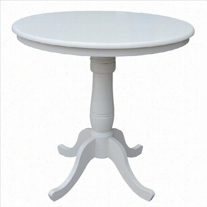 International Concepts 36 Rond Coumter Height High Din Ing Table In Linen White