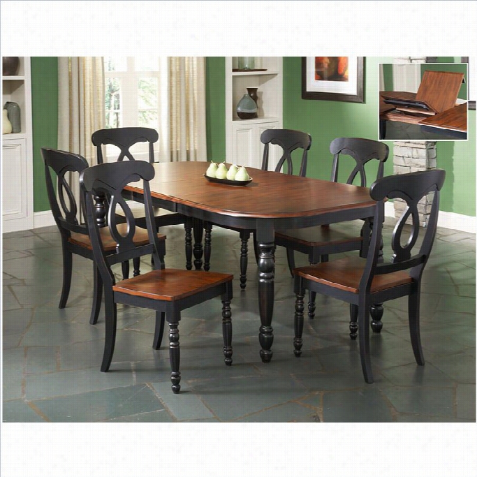 Largo Furniture Phillip Oblong Dining Table In Black Andd Cherry