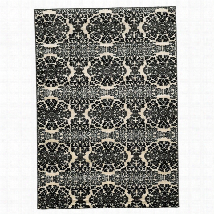 Linon Elegance Snowflakes 5' X 7'3 Rug In Grey