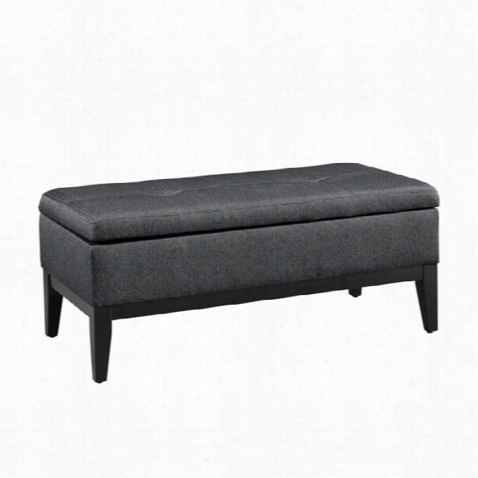 Linon Emma Living Room Bench In Gray And Black