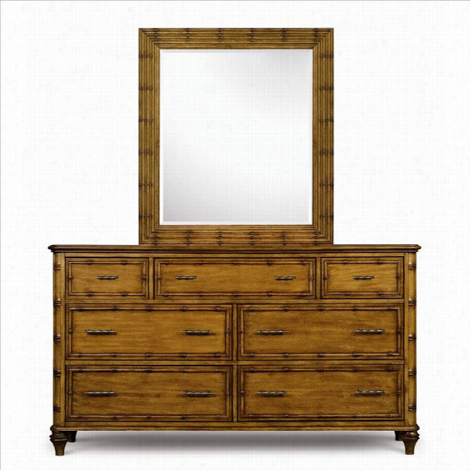 Magnussen Palm Bay 7 Drawer Double Dresser And Mirror Set In Toffee