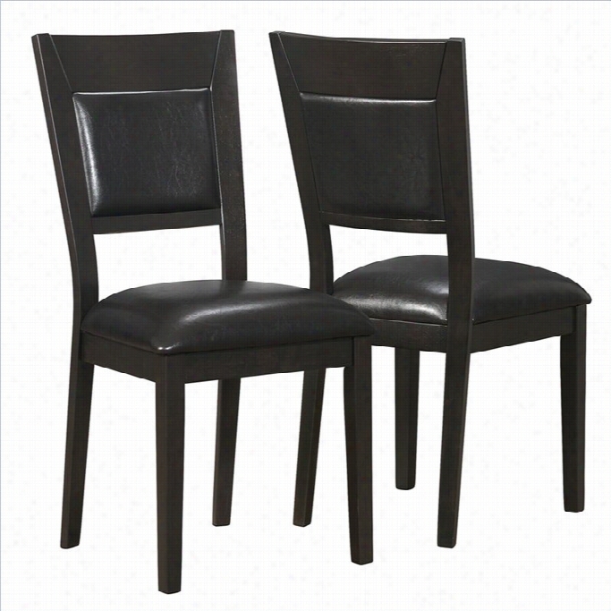 Monarch 19 Dining Chair In Dark Cappuccino And Brown (set Of 2)