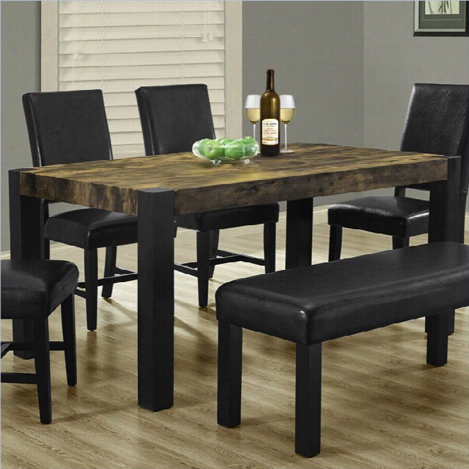 Monarch Dining Table In Distressed Black