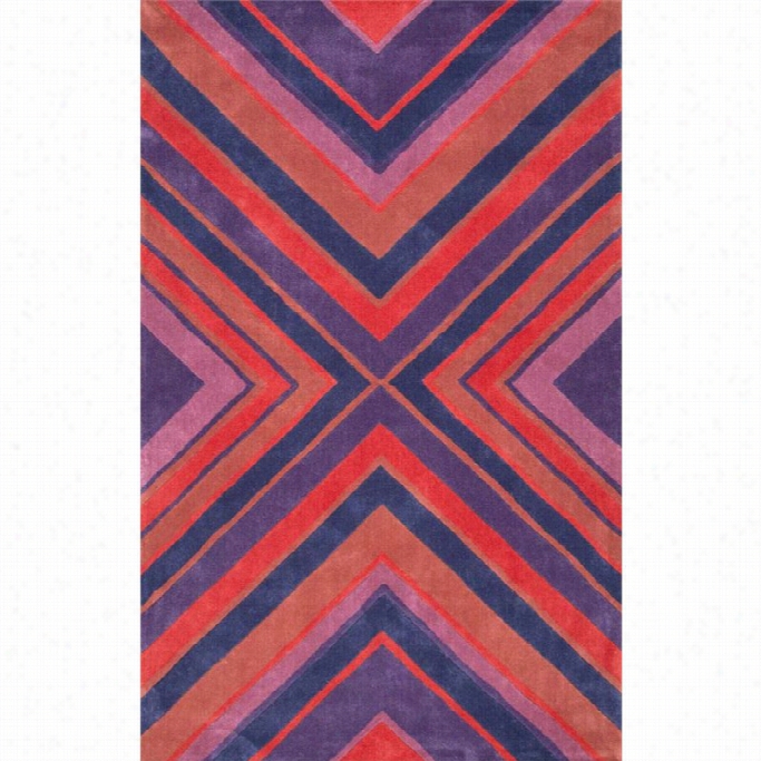 Nuloom 7' 6 X 9' 6 Hand Tuftedshaun Chevron Urg In Purple