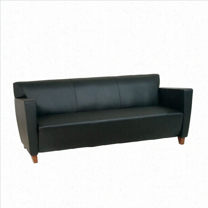 Office Star Furniture Black Leather Sofa