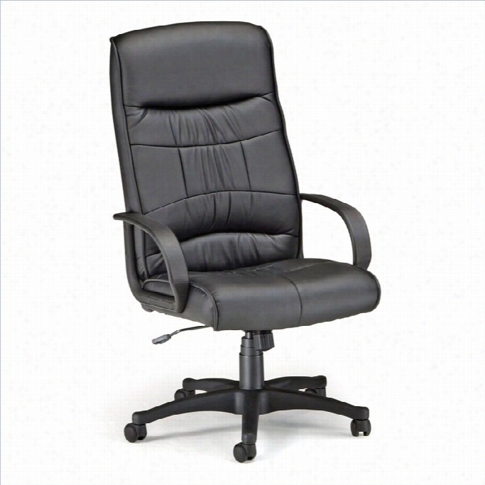 Ofm Encore Leatherette High-back Executive Office Chair In Black