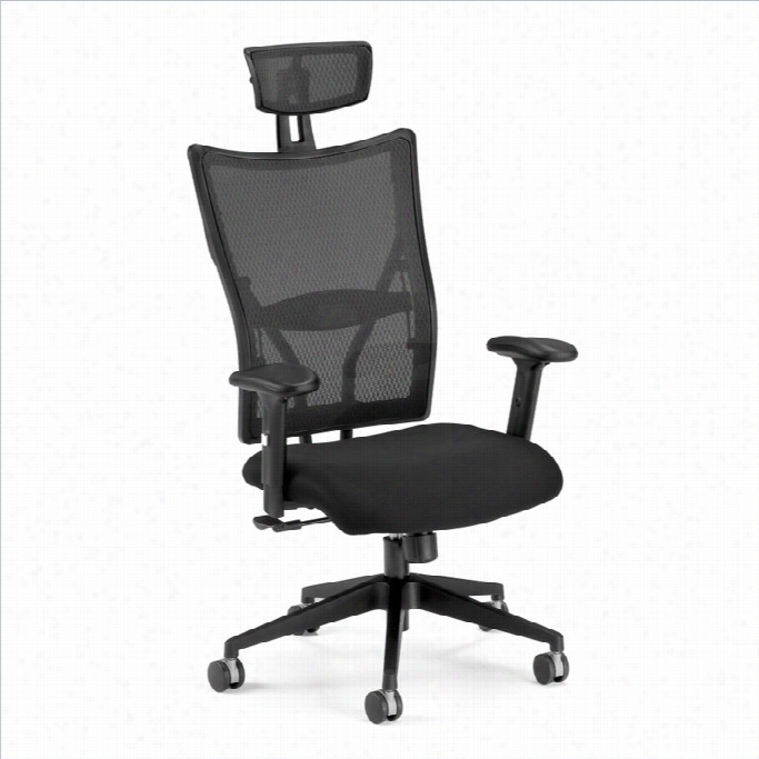 Ofm Tslisto Series Chief Magistrate High-back Fabric Mesh Officee Chair In Black