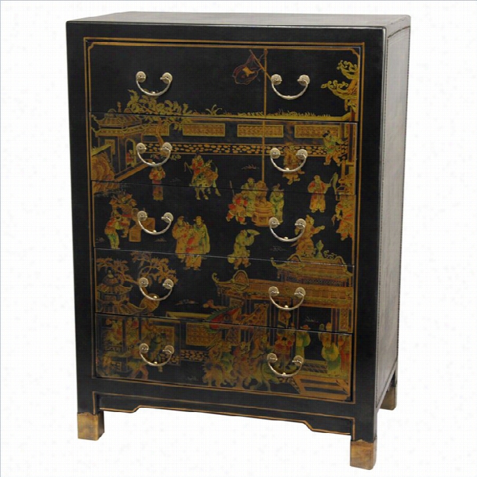 Oriental Furniture Village Life Accent Chhest In Black