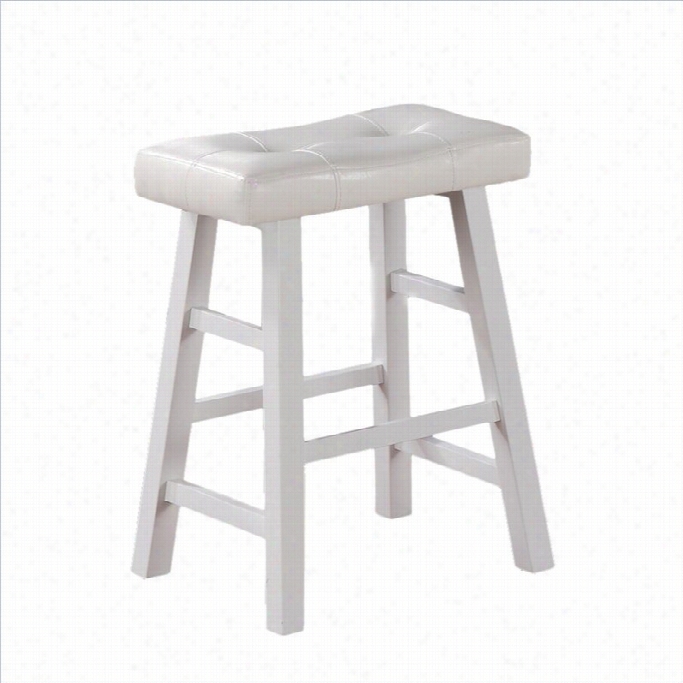 Pounndex Country 24 Countter Stool In Whitee (seet Of 2)