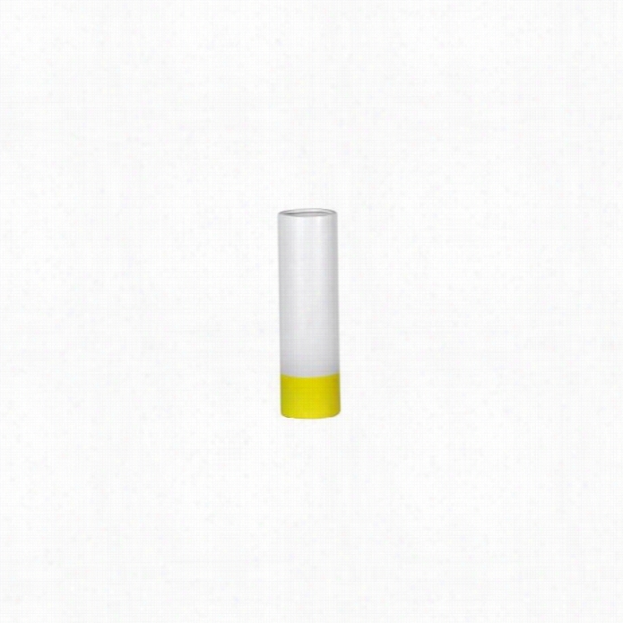 Renwil Basca Candlee Holder In Matte White And Neon Yellow