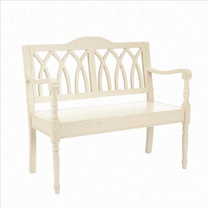 Safavieh Franklin Poplar Wood Bench In White