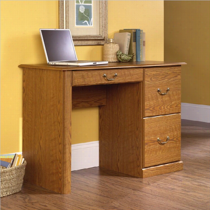 Sauder Orchar D Hills Small Wood Computer Desk In Carolina Oak Finish