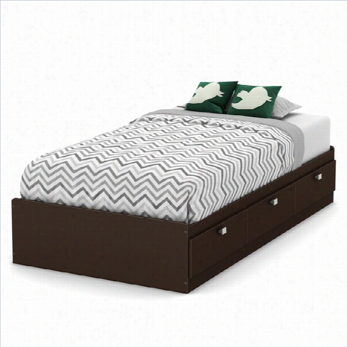 South Shore Kaarma Mates Bed In Chocolate-twin