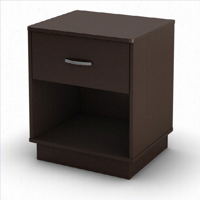 South Shore Logik Nightstand In Chocolate Finish