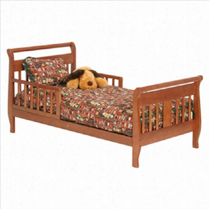 Stork Craft Soom Soom Sleigh Toddler Bed In Cognac Brown