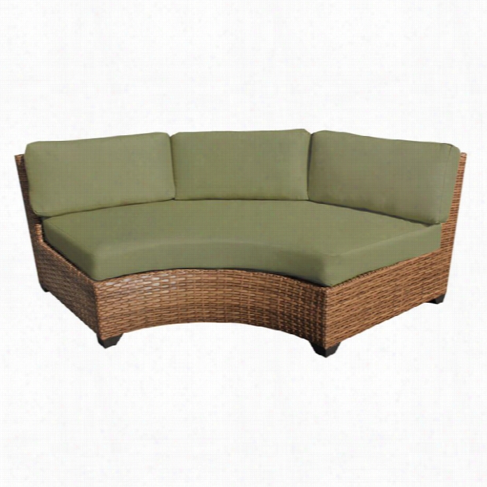 Tkc Laguna Curved Outdoor Wicker Chair In Cilantro