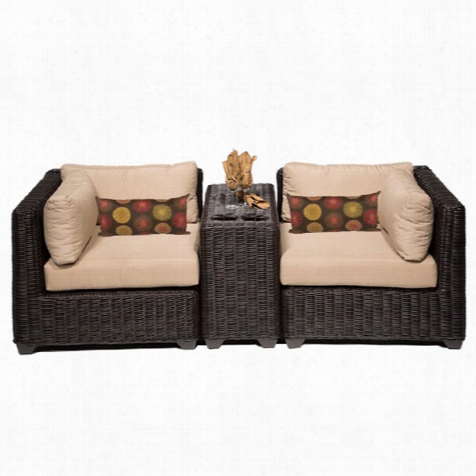 Tkc Venice 3 Piece Outdoor Wicker Sofa Set Ni Wheat